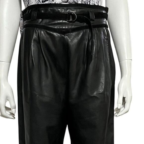 G. Gucci Vintage 70s High Rise Black Leather Pants Womenβs Size Large - Picture 12 of 16
